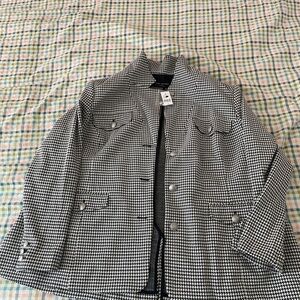 Lane Bryant Black and White Houndstooth Blazer